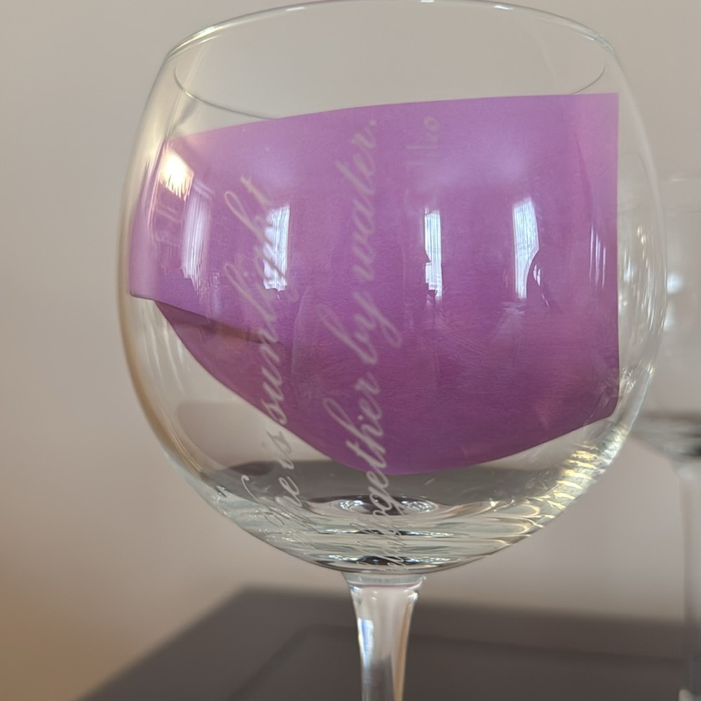 Pottery Barn Wine Quote Red Wine Glasses - Picture 4 of 9